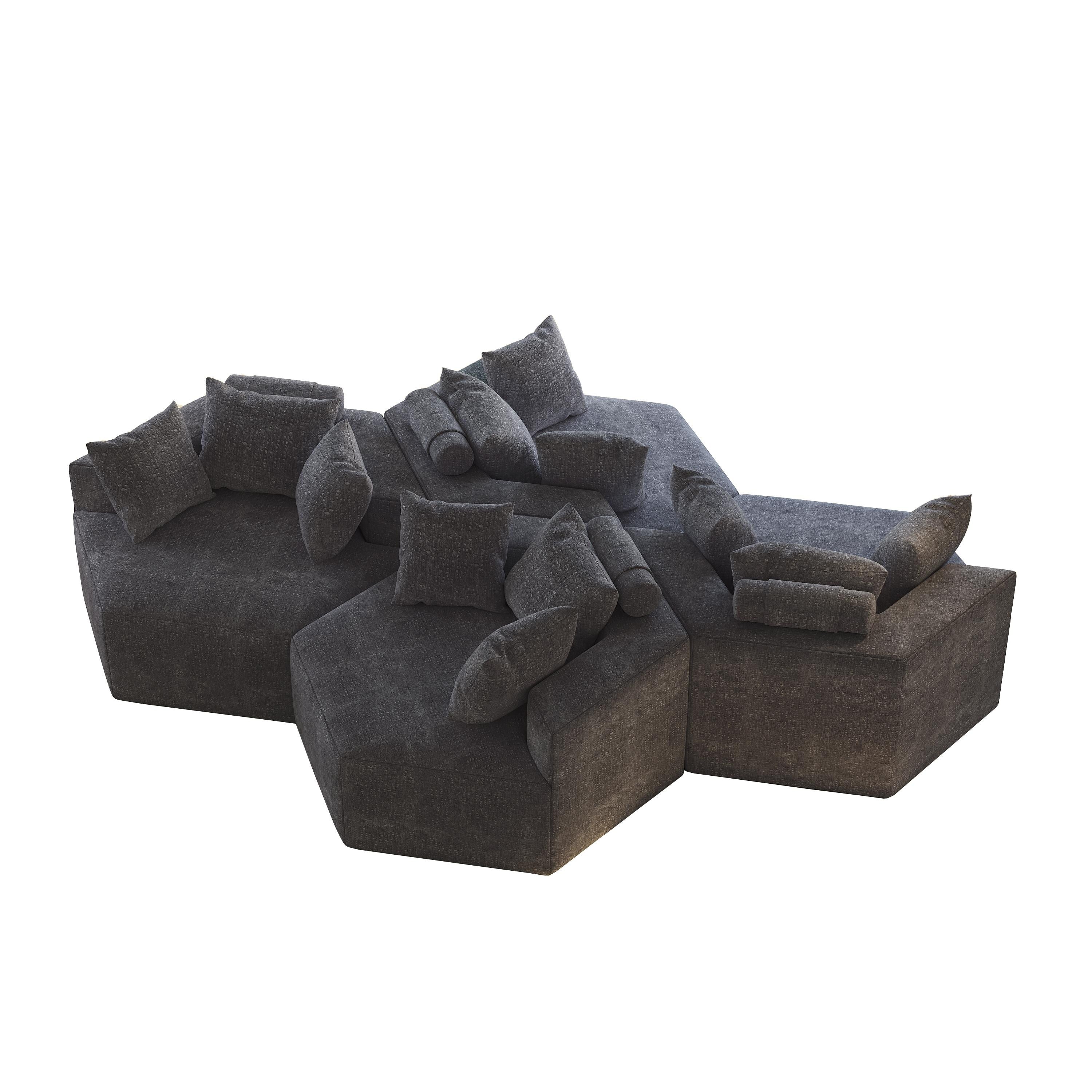 Canapé-lit simple en chenille avec coussin de dossier