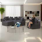 Canapé-lit simple en chenille avec coussin de dossier