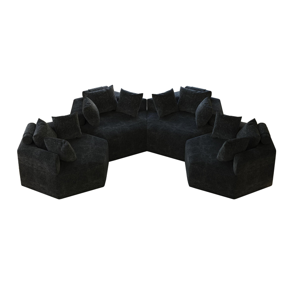 Canapé-lit simple en chenille avec coussin de dossier