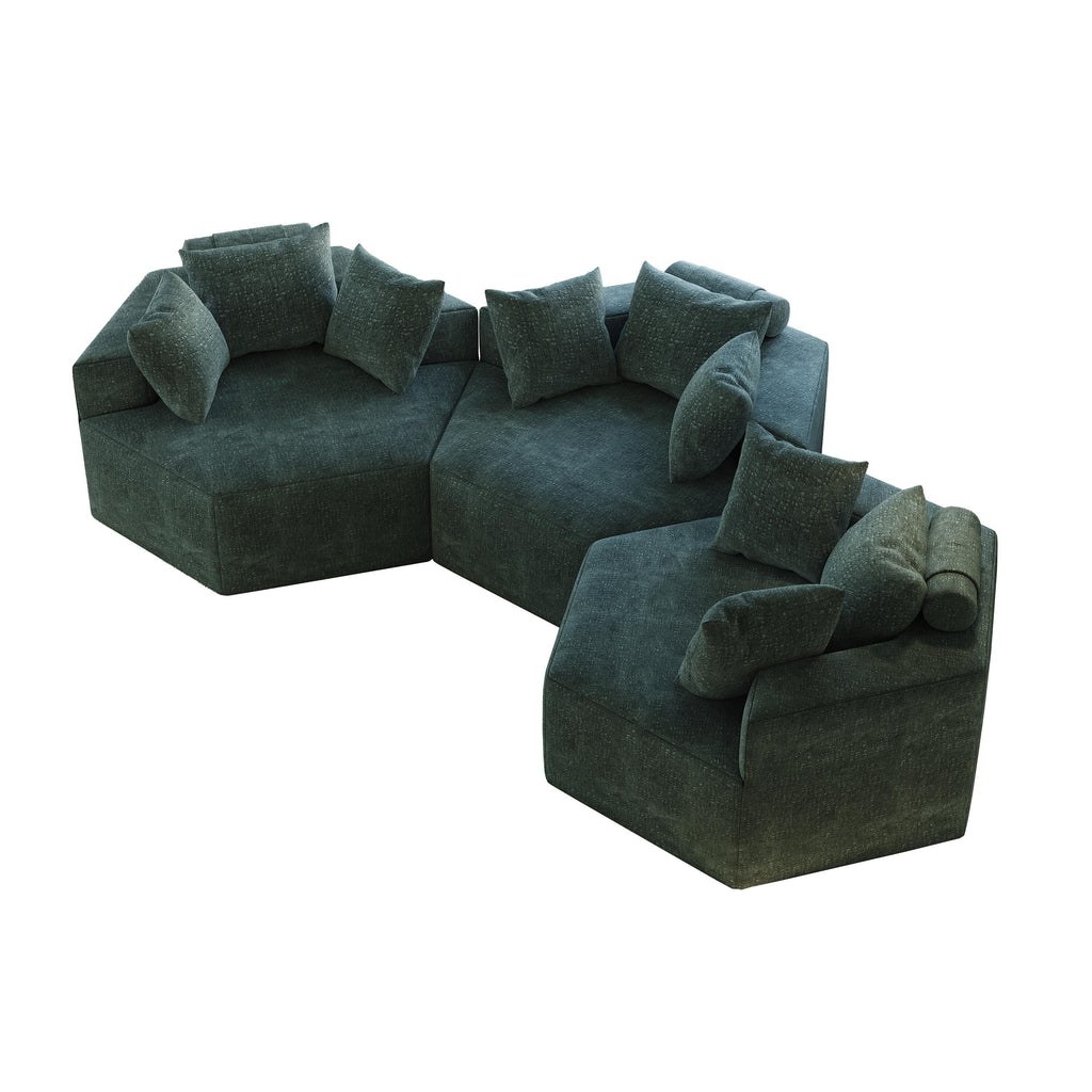 Canapé-lit simple en chenille avec coussin de dossier