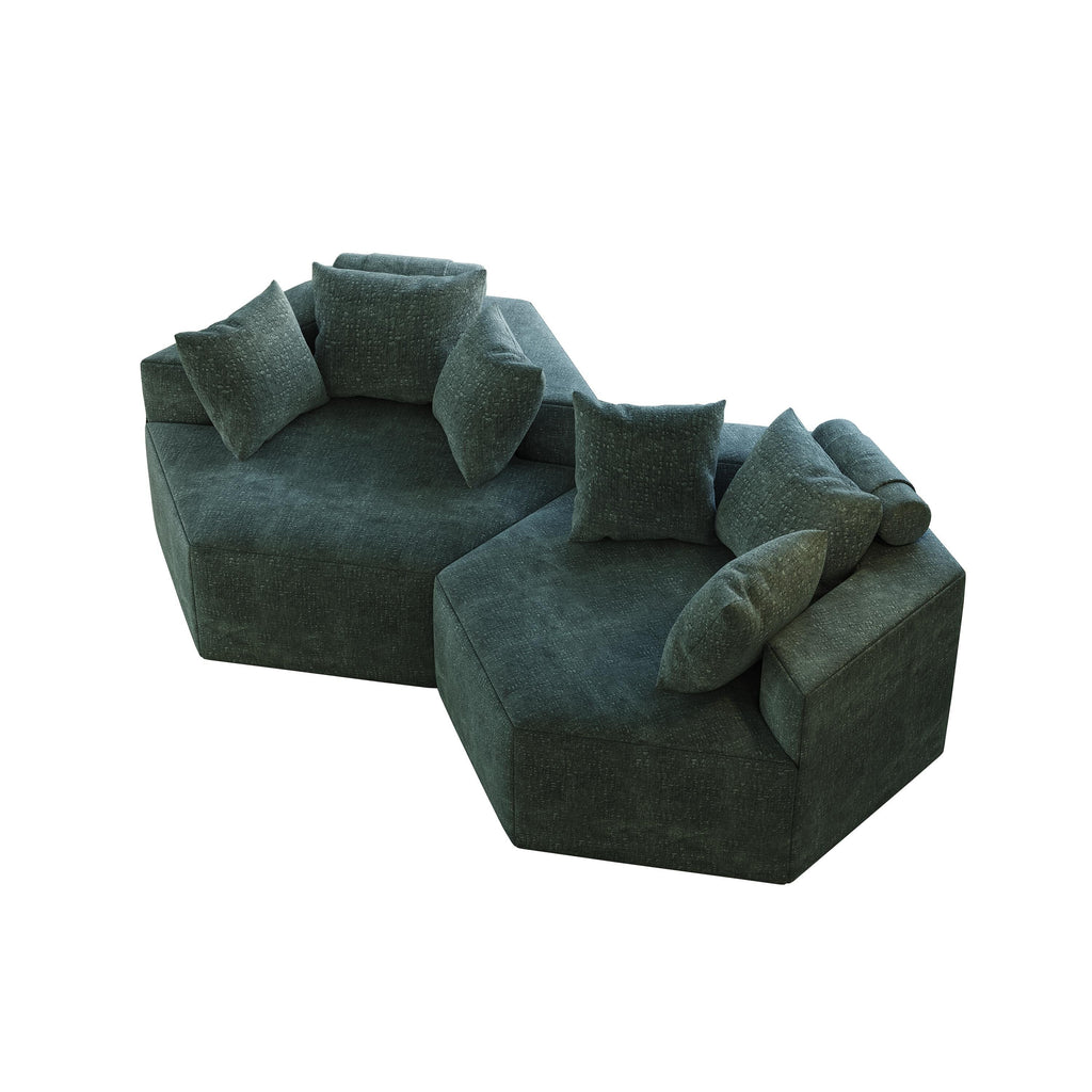 Canapé-lit simple en chenille avec coussin de dossier