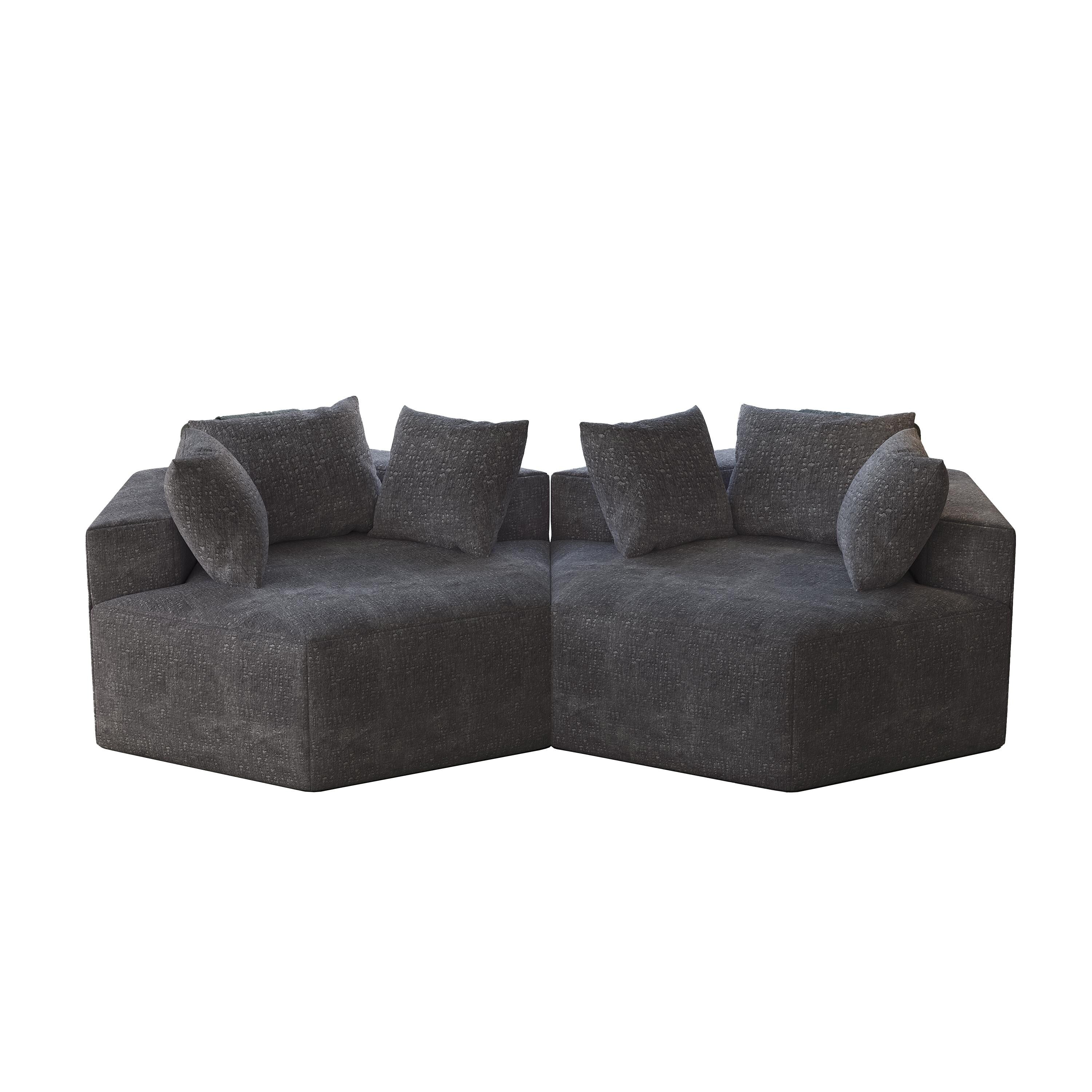 Canapé-lit simple en chenille avec coussin de dossier