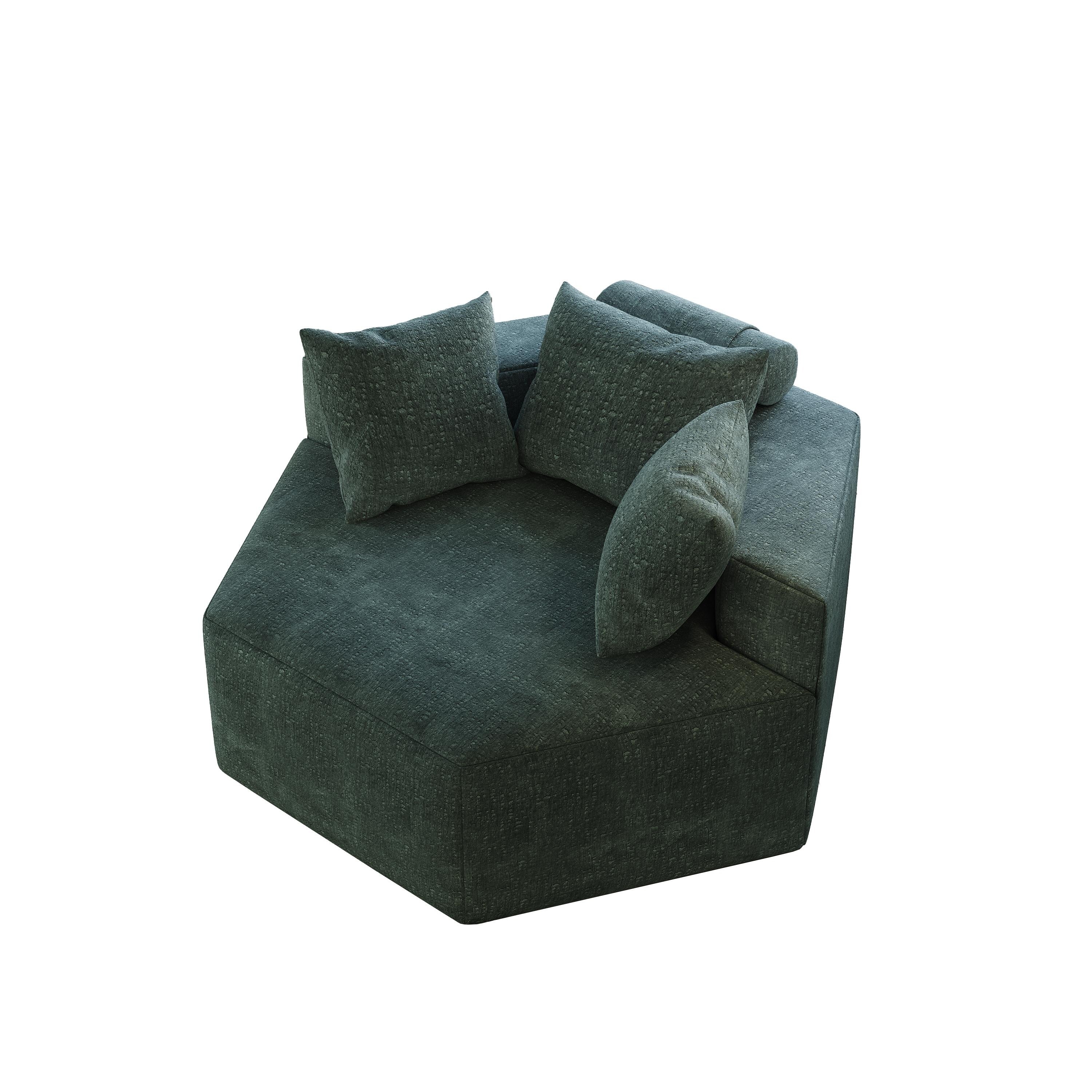 Canapé-lit simple en chenille avec coussin de dossier