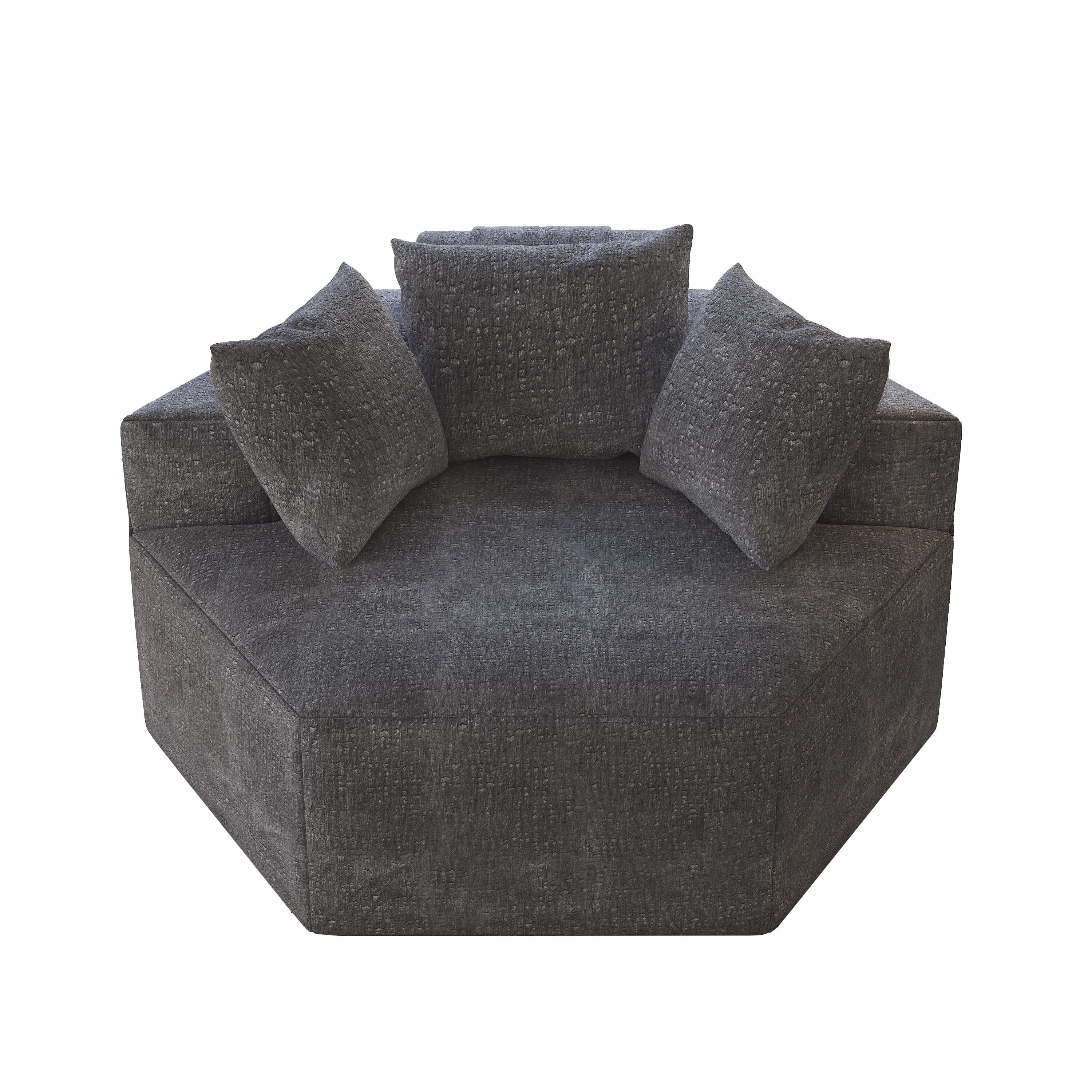 Canapé-lit simple en chenille avec coussin de dossier