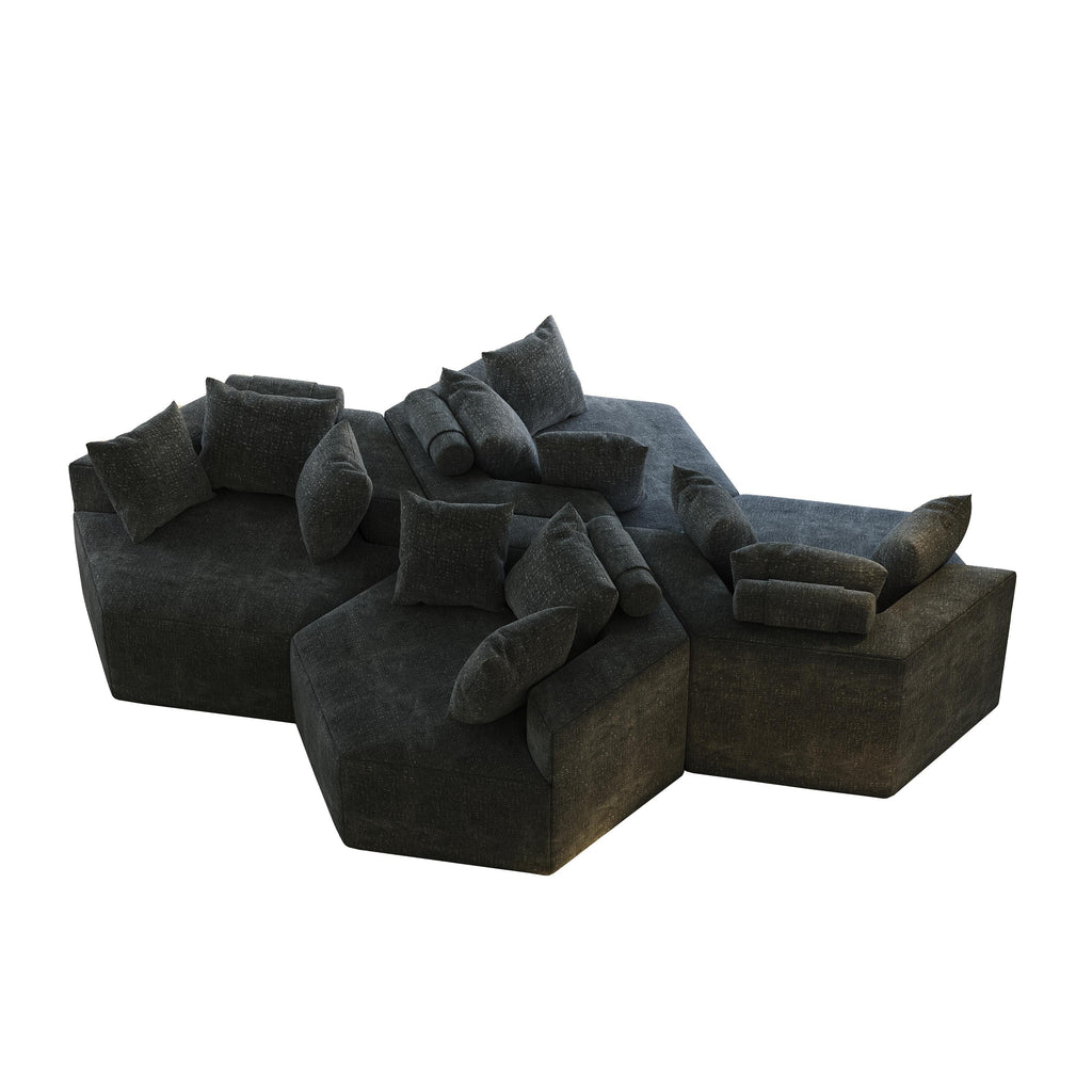 Canapé-lit simple en chenille avec coussin de dossier