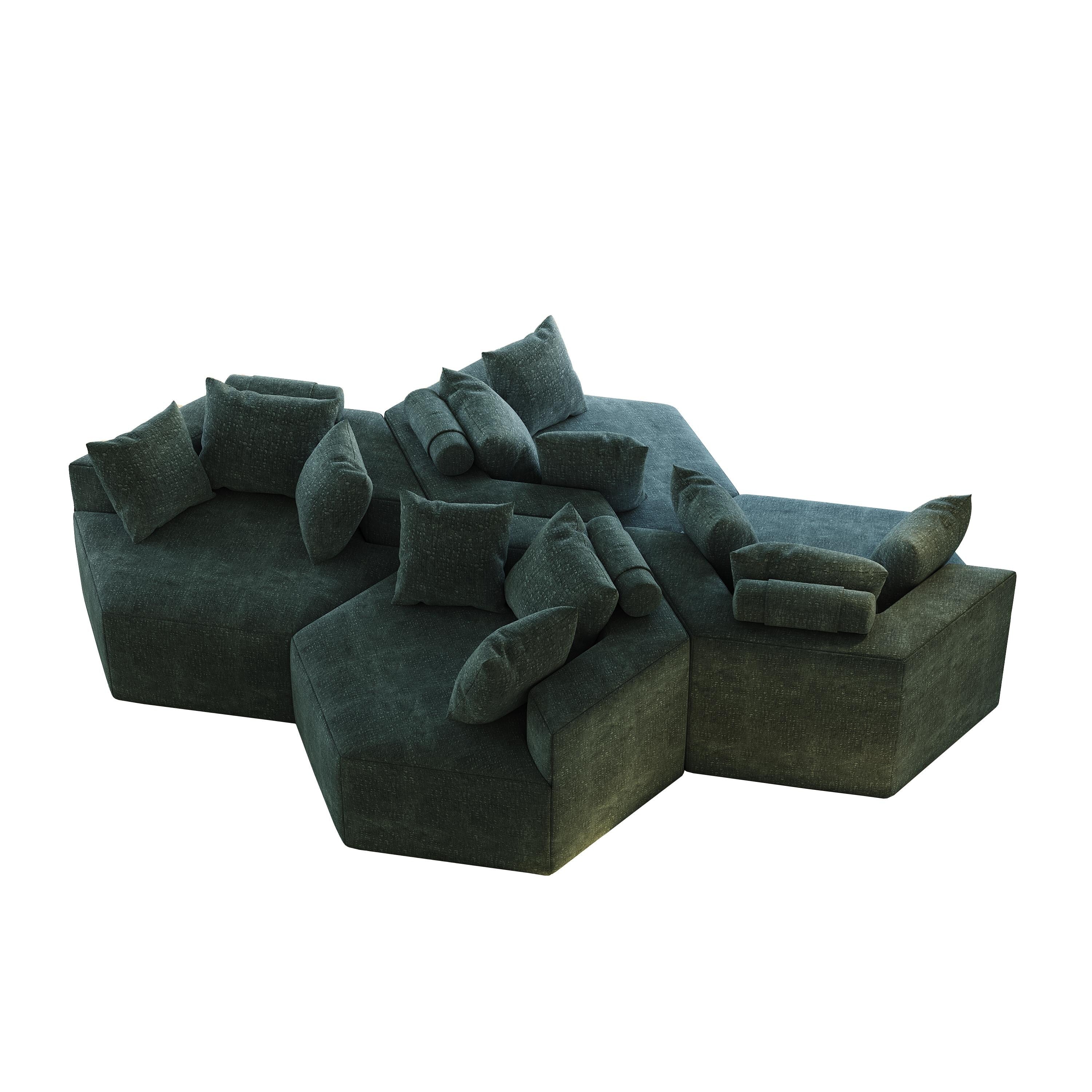 Canapé-lit simple en chenille avec coussin de dossier