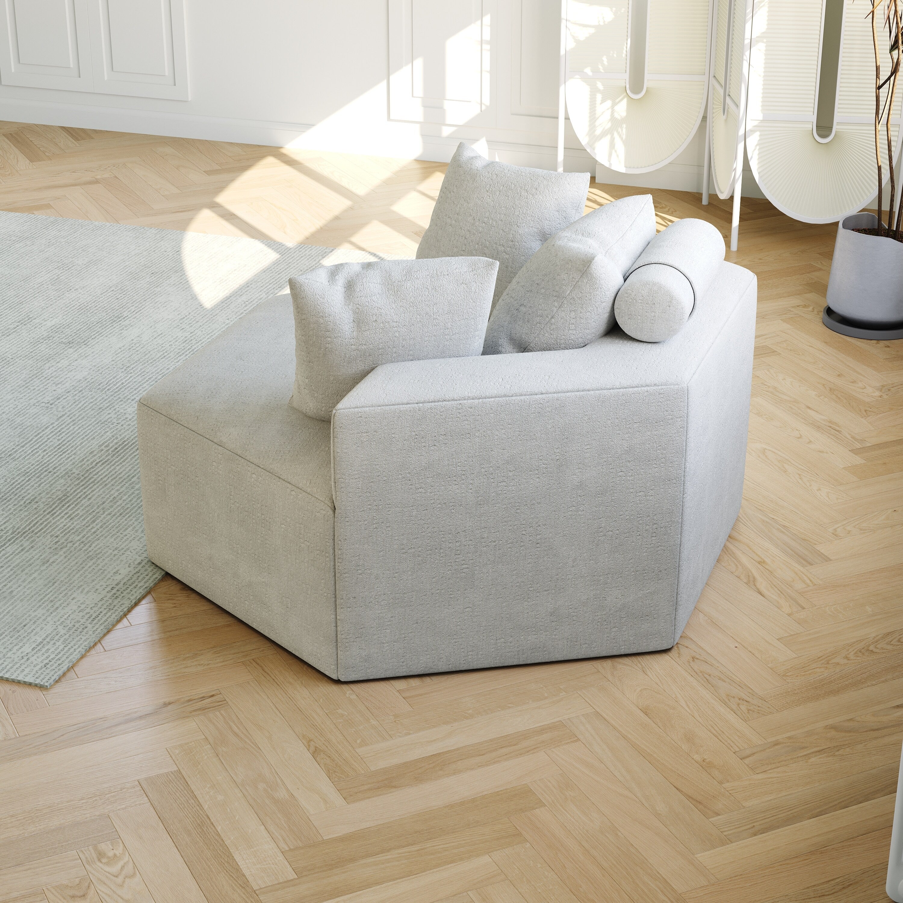 Canapé-lit simple en chenille avec coussin de dossier