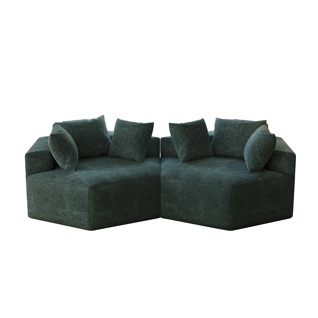 Canapé-lit simple en chenille avec coussin de dossier