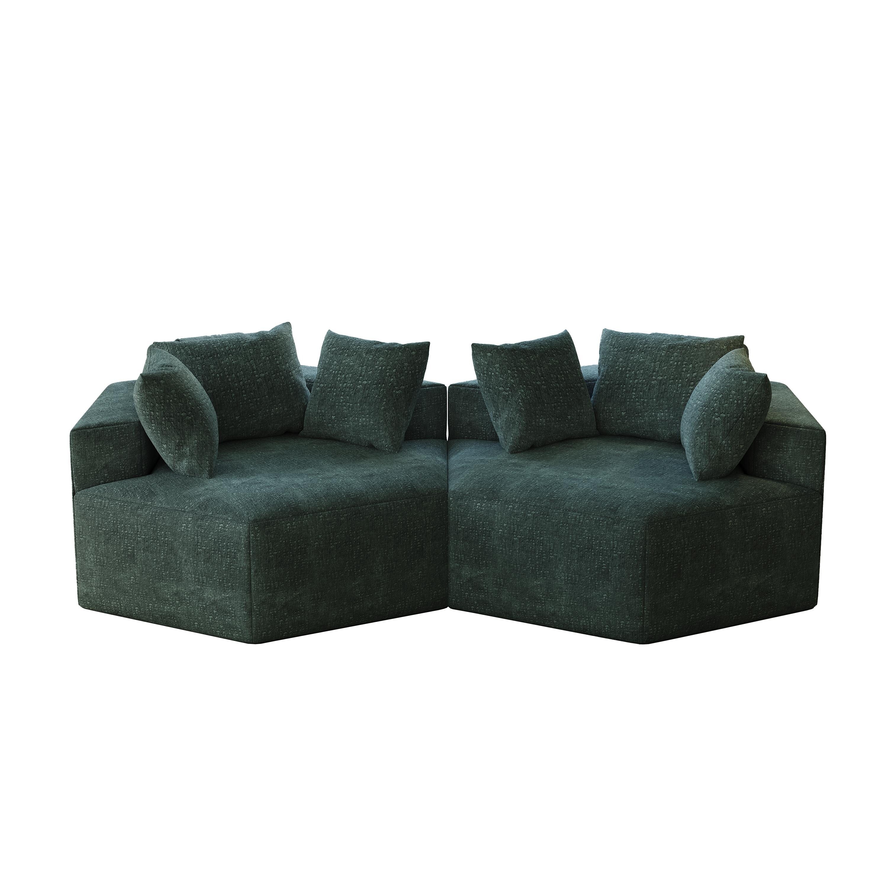 Canapé-lit simple en chenille avec coussin de dossier