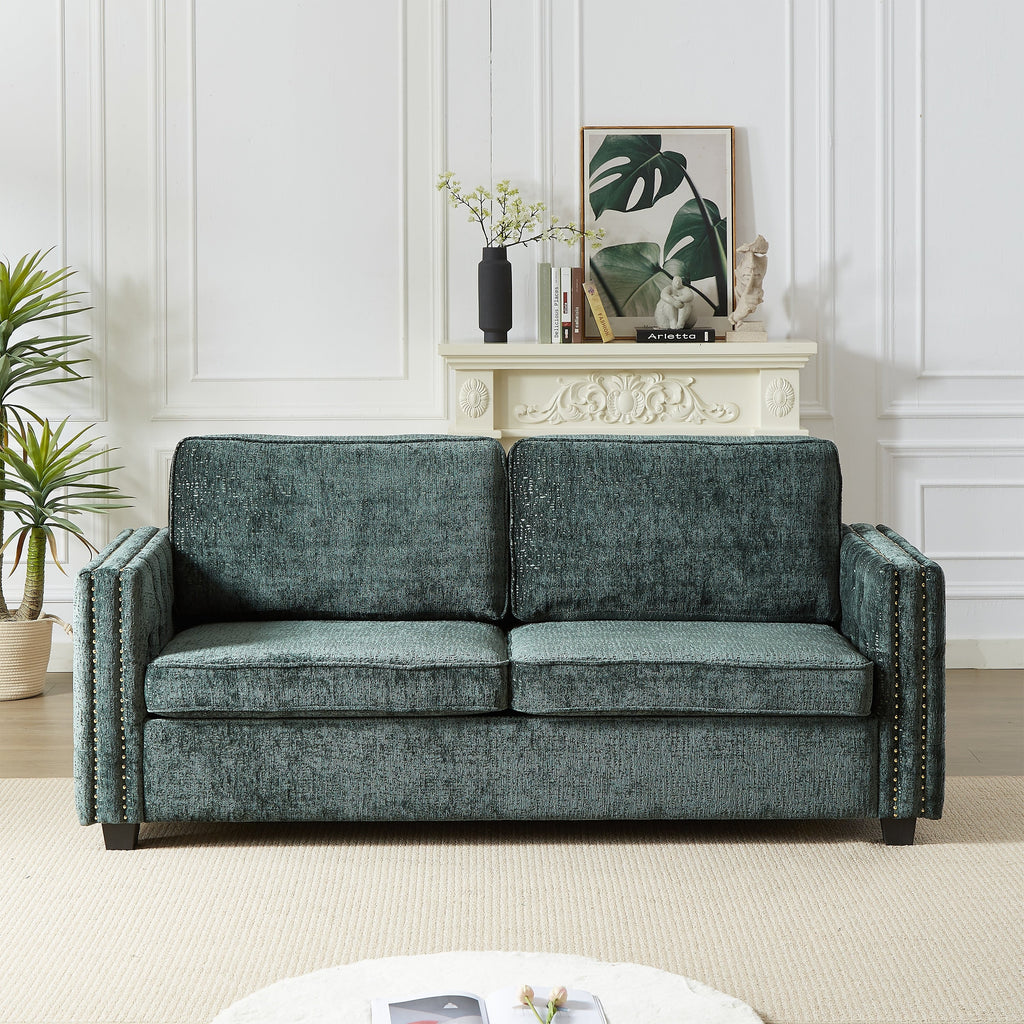 Canapé-lit en chenille avec matelas en mousse à mémoire de forme