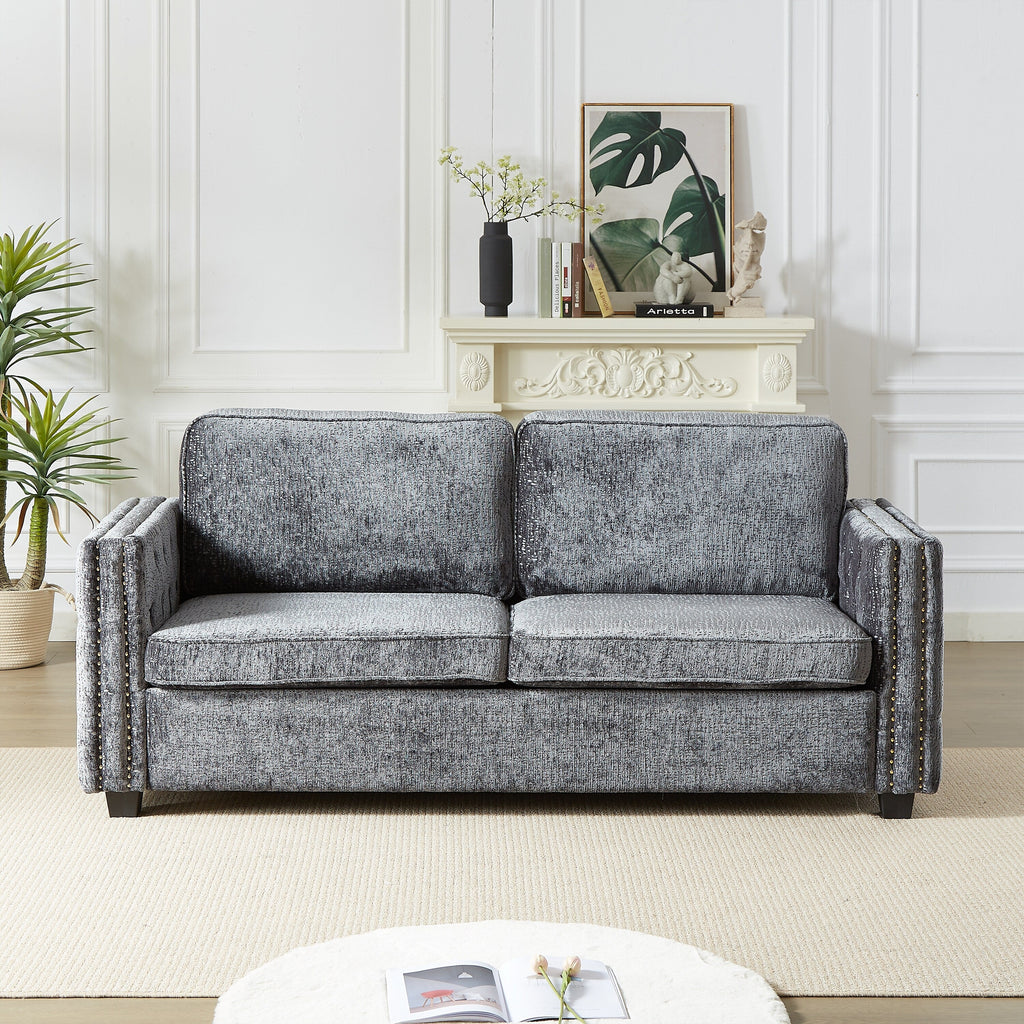 Canapé-lit en chenille avec matelas en mousse à mémoire de forme