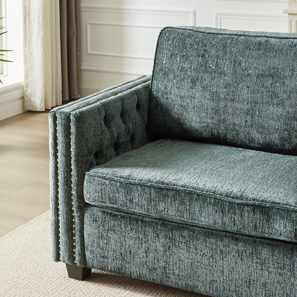 Canapé-lit en chenille avec matelas en mousse à mémoire de forme