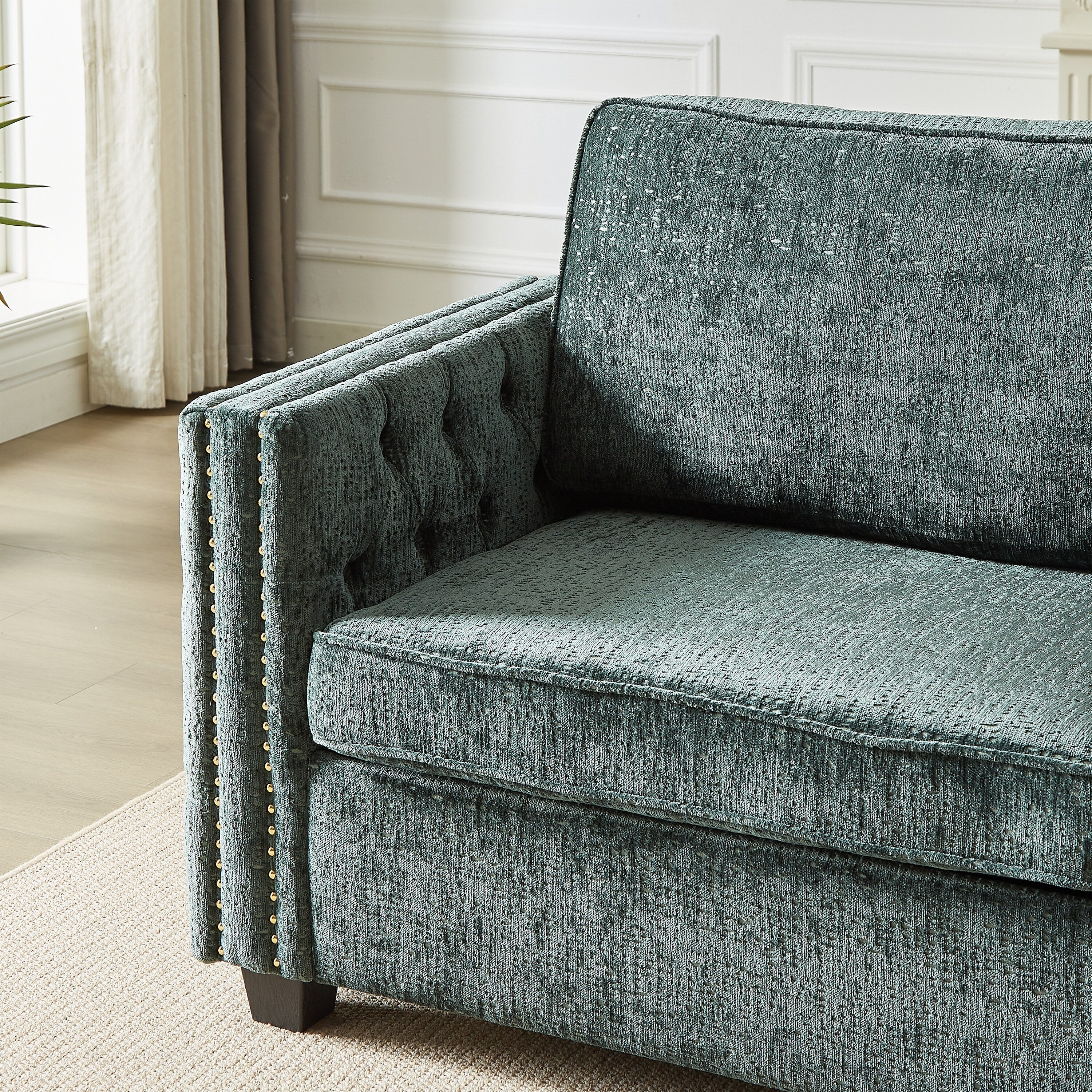 Canapé-lit en chenille avec matelas en mousse à mémoire de forme