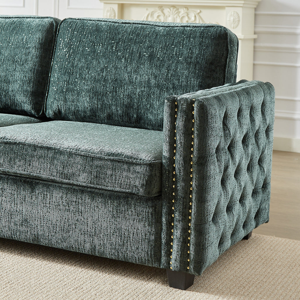 Canapé-lit en chenille avec matelas en mousse à mémoire de forme