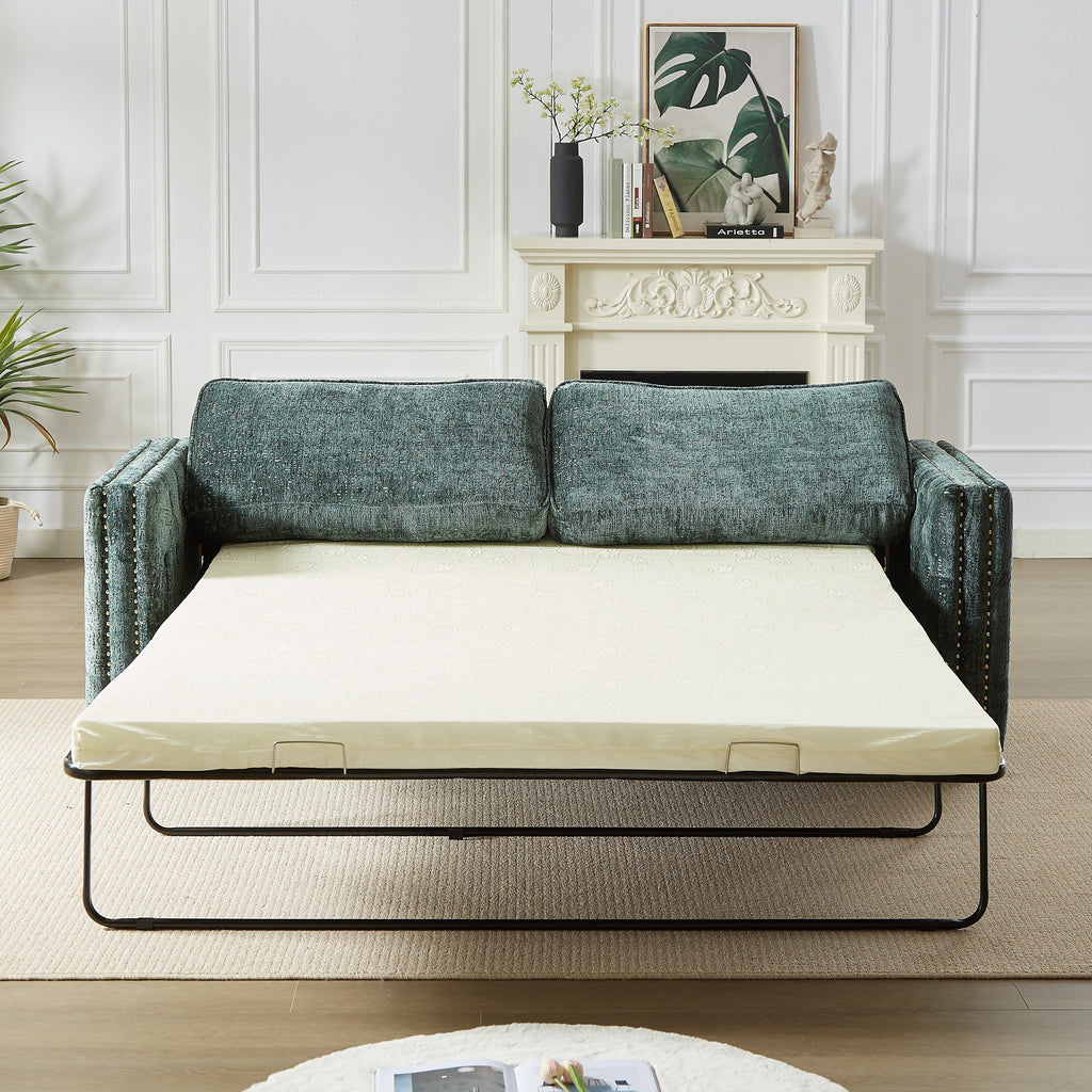 Canapé-lit en chenille avec matelas en mousse à mémoire de forme