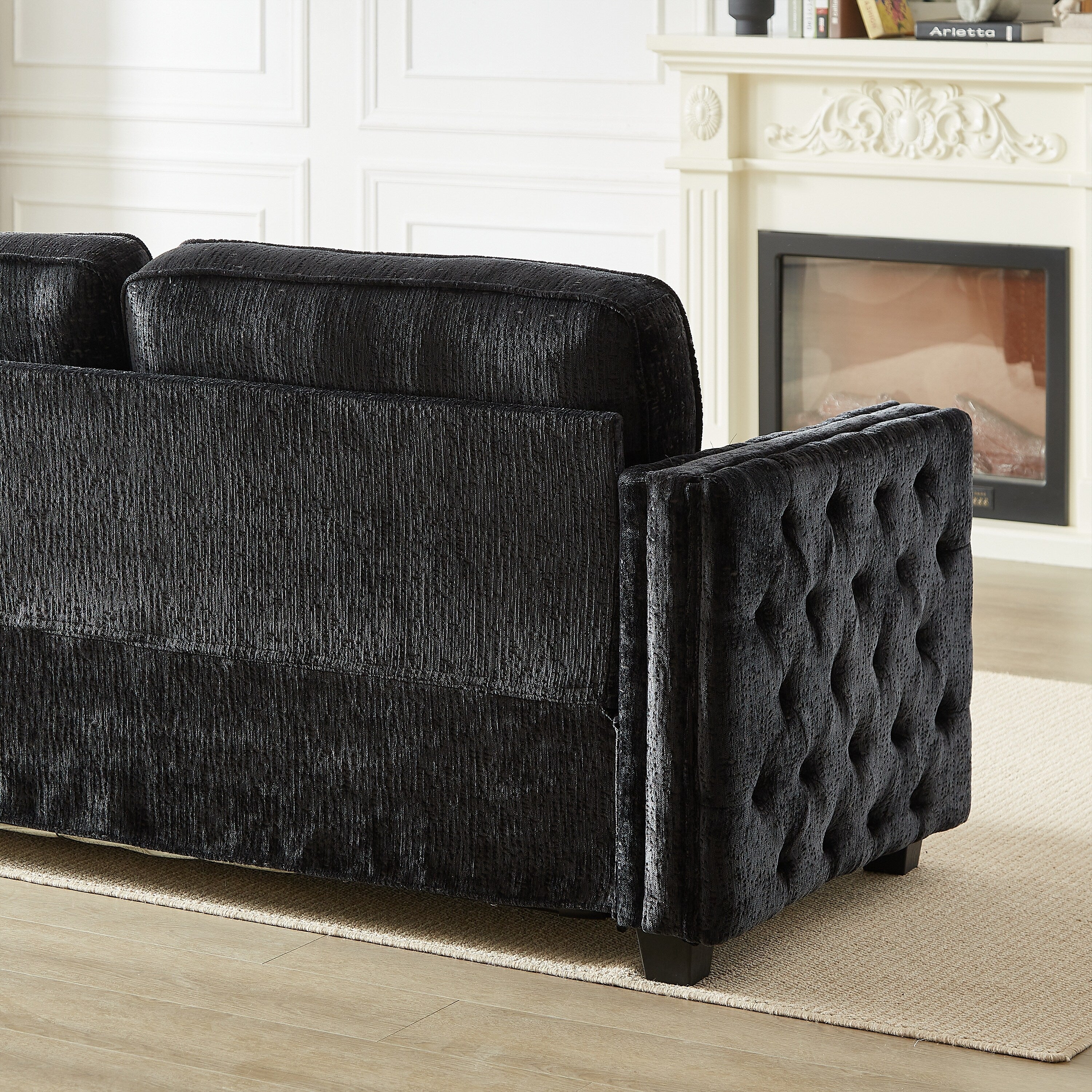 Canapé-lit en chenille avec matelas en mousse à mémoire de forme