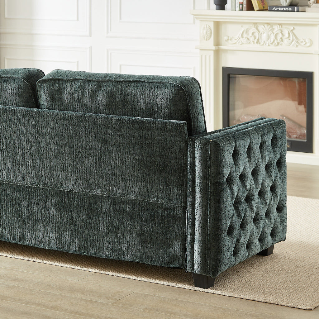 Canapé-lit en chenille avec matelas en mousse à mémoire de forme