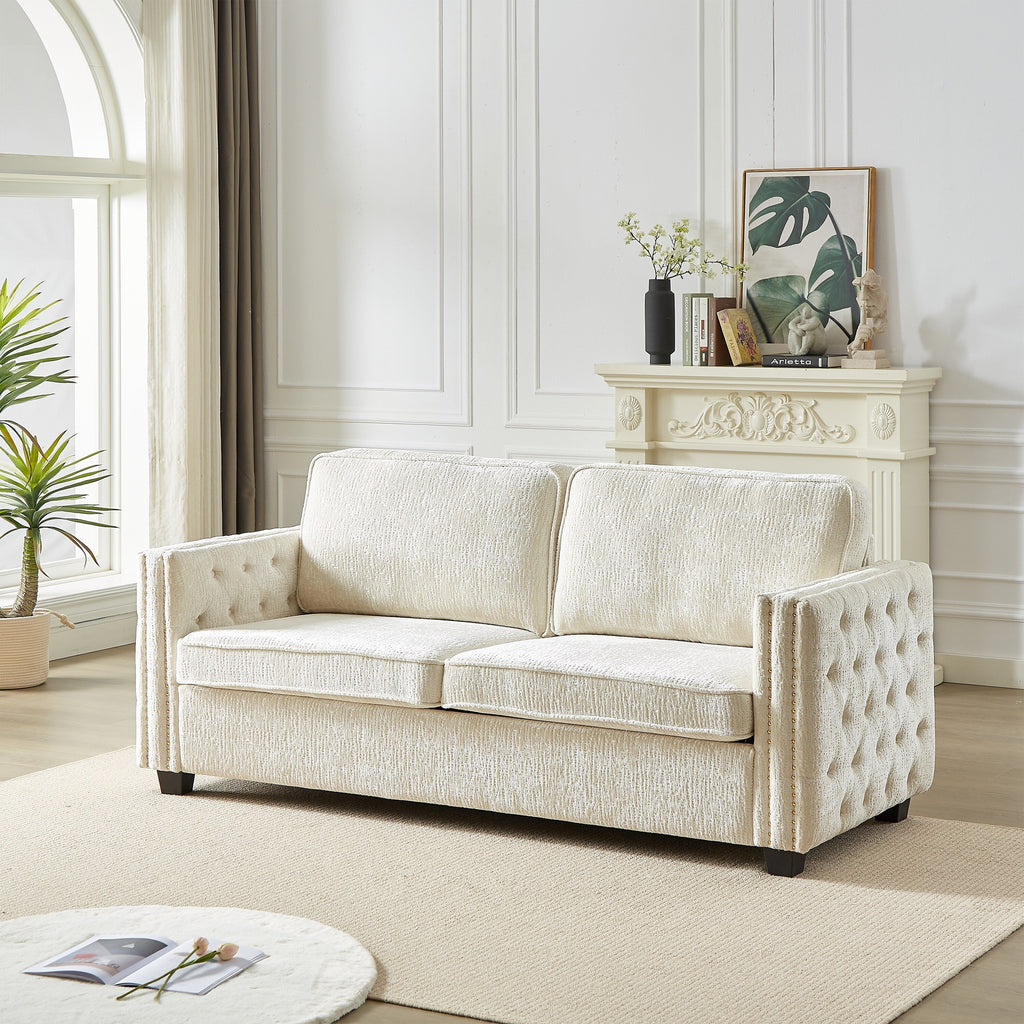 Canapé-lit en chenille avec matelas en mousse à mémoire de forme