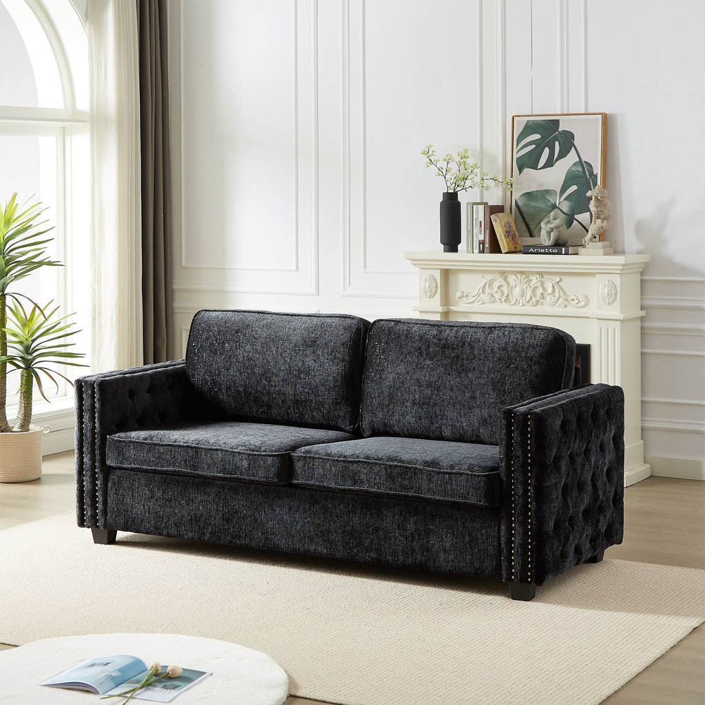 Canapé-lit en chenille avec matelas en mousse à mémoire de forme