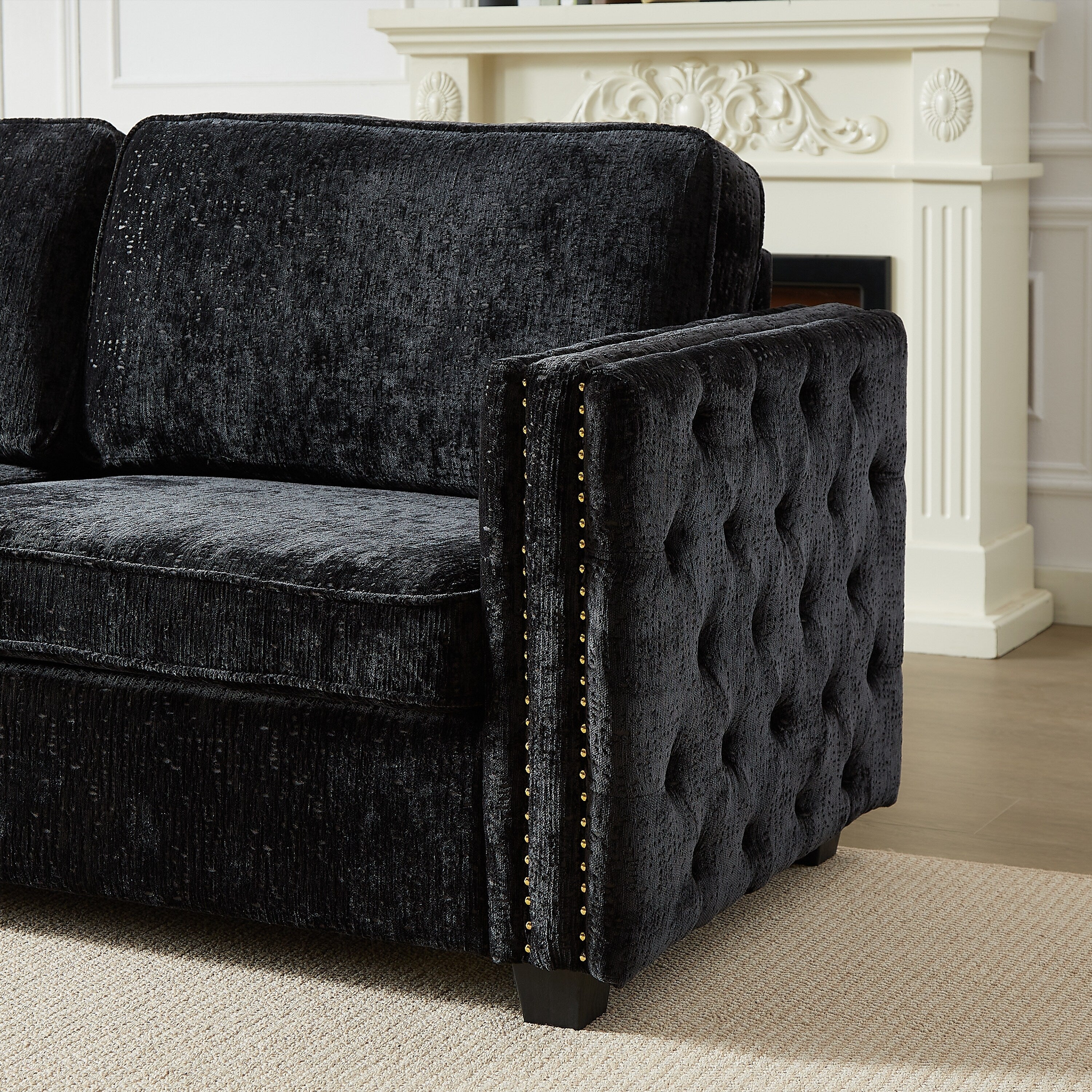 Canapé-lit en chenille avec matelas en mousse à mémoire de forme