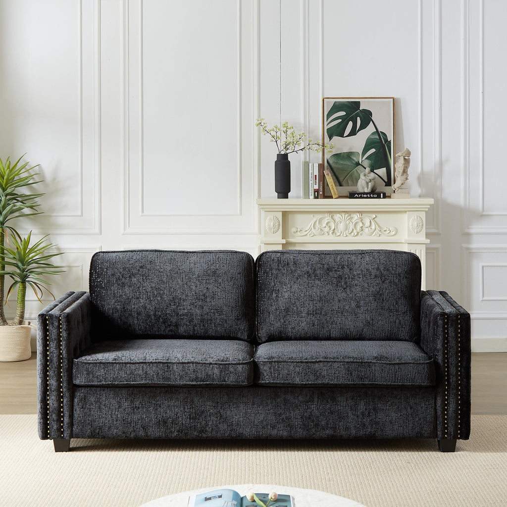 Canapé-lit en chenille avec matelas en mousse à mémoire de forme