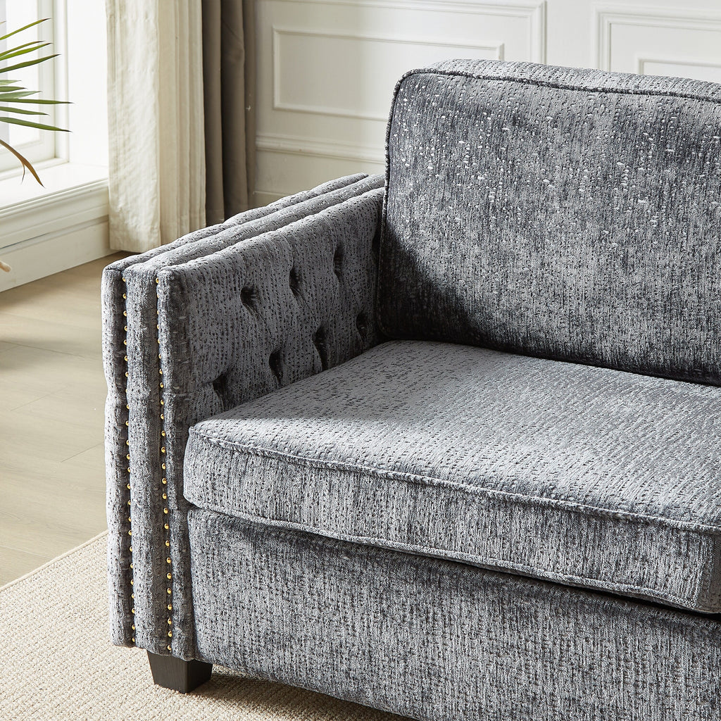 Canapé-lit en chenille avec matelas en mousse à mémoire de forme