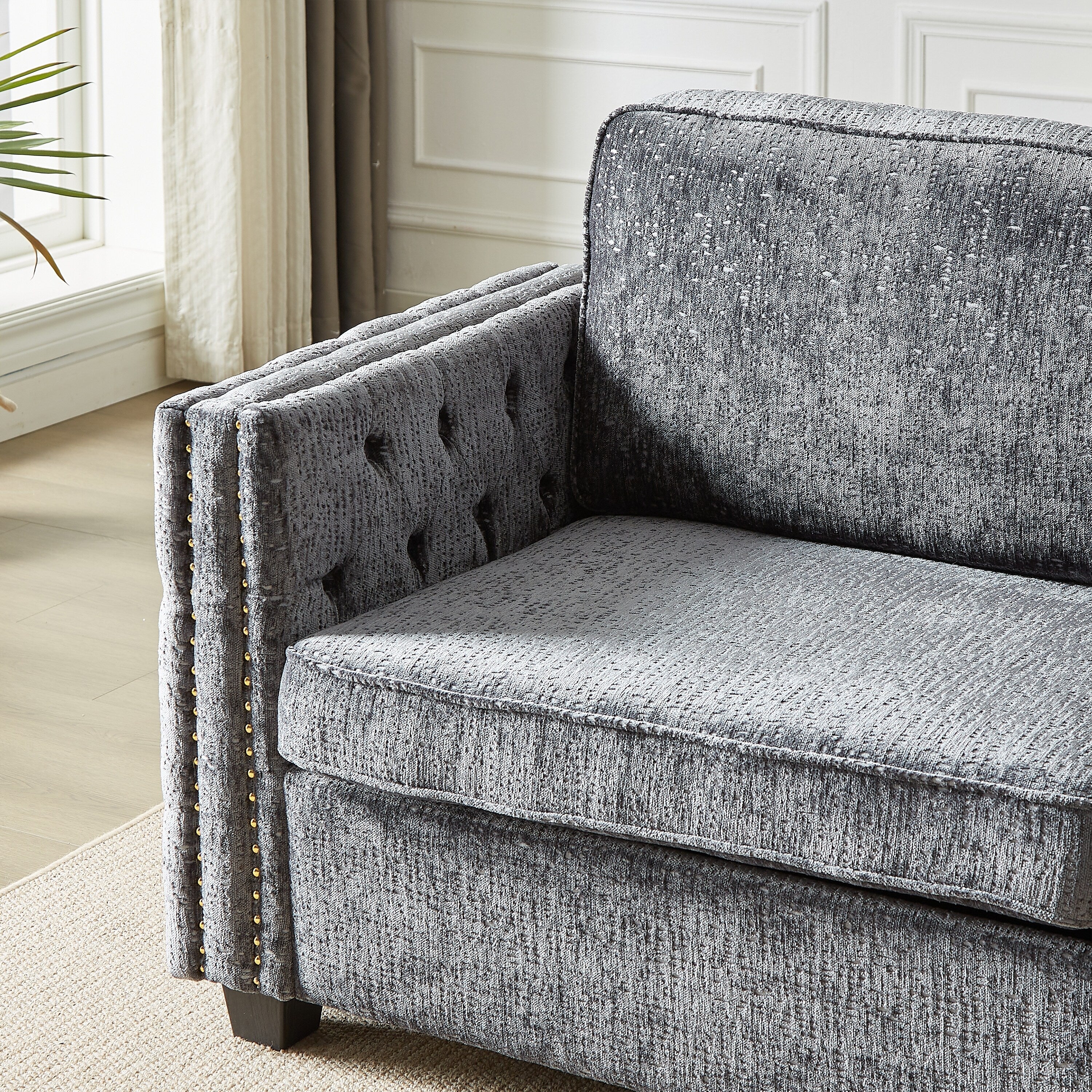 Canapé-lit en chenille avec matelas en mousse à mémoire de forme