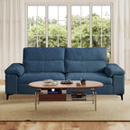 Canapé en chenille avec accoudoirs réglables et coussins extra épais