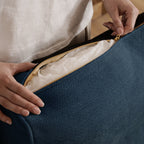 Canapé en chenille avec accoudoirs réglables et coussins extra épais