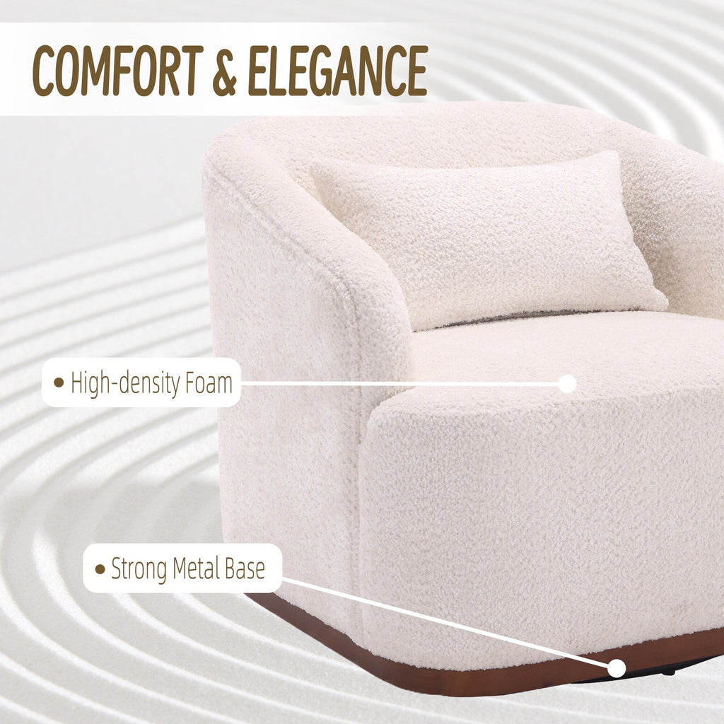 Fauteuil pivotant en chenille avec rotation à 360°, fauteuil d'appoint confortable pour salon, bureau ou salon