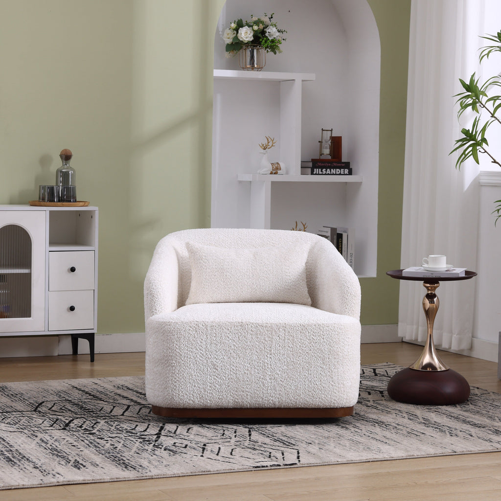 Fauteuil pivotant en chenille avec rotation à 360°, fauteuil d'appoint confortable pour salon, bureau ou salon