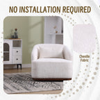 Fauteuil pivotant en chenille avec rotation à 360°, fauteuil d'appoint confortable pour salon, bureau ou salon