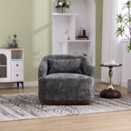 Fauteuil pivotant en chenille avec rotation à 360°, fauteuil d'appoint confortable pour salon, bureau ou salon