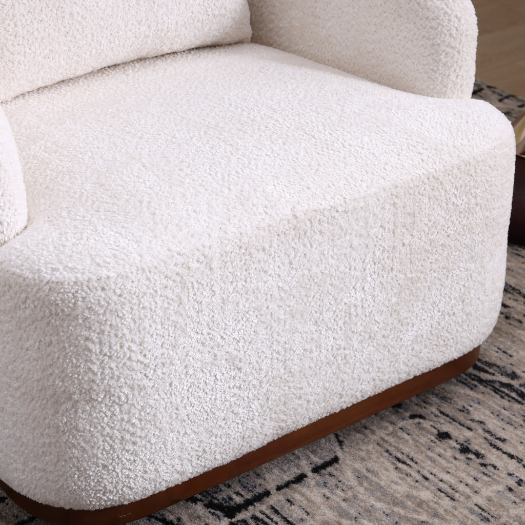 Fauteuil pivotant en chenille avec rotation à 360°, fauteuil d'appoint confortable pour salon, bureau ou salon