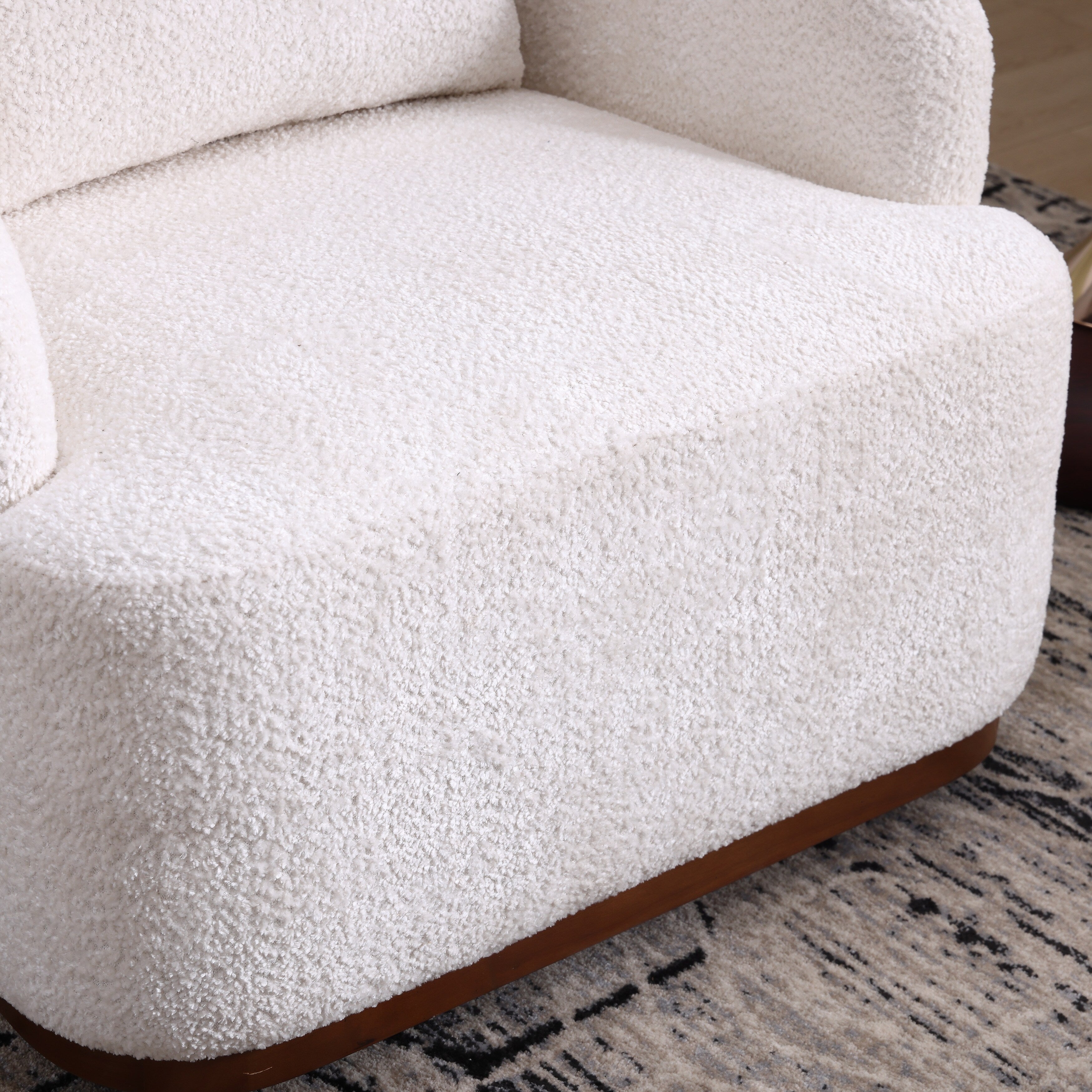Fauteuil pivotant en chenille avec rotation à 360°, fauteuil d'appoint confortable pour salon, bureau ou salon
