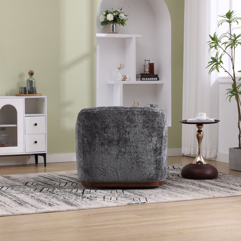 Fauteuil pivotant en chenille avec rotation à 360°, fauteuil d'appoint confortable pour salon, bureau ou salon