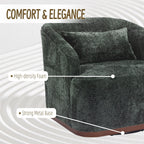 Fauteuil pivotant en chenille avec rotation à 360°, fauteuil d'appoint confortable pour salon, bureau ou salon
