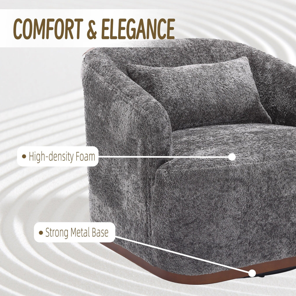 Fauteuil pivotant en chenille avec rotation à 360°, fauteuil d'appoint confortable pour salon, bureau ou salon