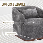 Fauteuil pivotant en chenille avec rotation à 360°, fauteuil d'appoint confortable pour salon, bureau ou salon