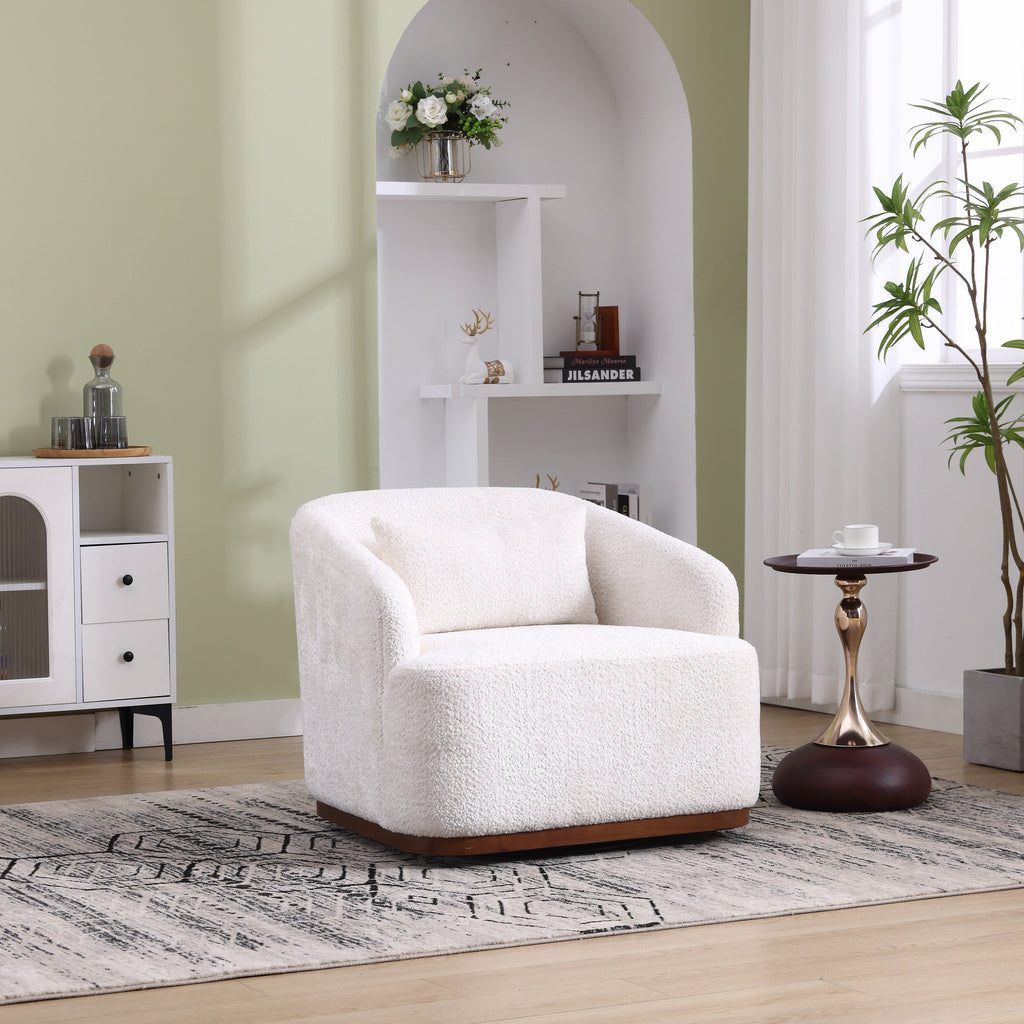 Fauteuil pivotant en chenille avec rotation à 360°, fauteuil d'appoint confortable pour salon, bureau ou salon