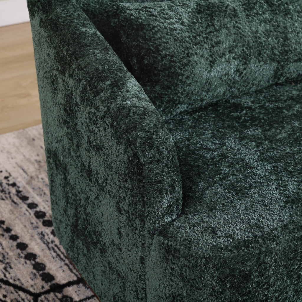 Fauteuil pivotant en chenille avec rotation à 360°, fauteuil d'appoint confortable pour salon, bureau ou salon