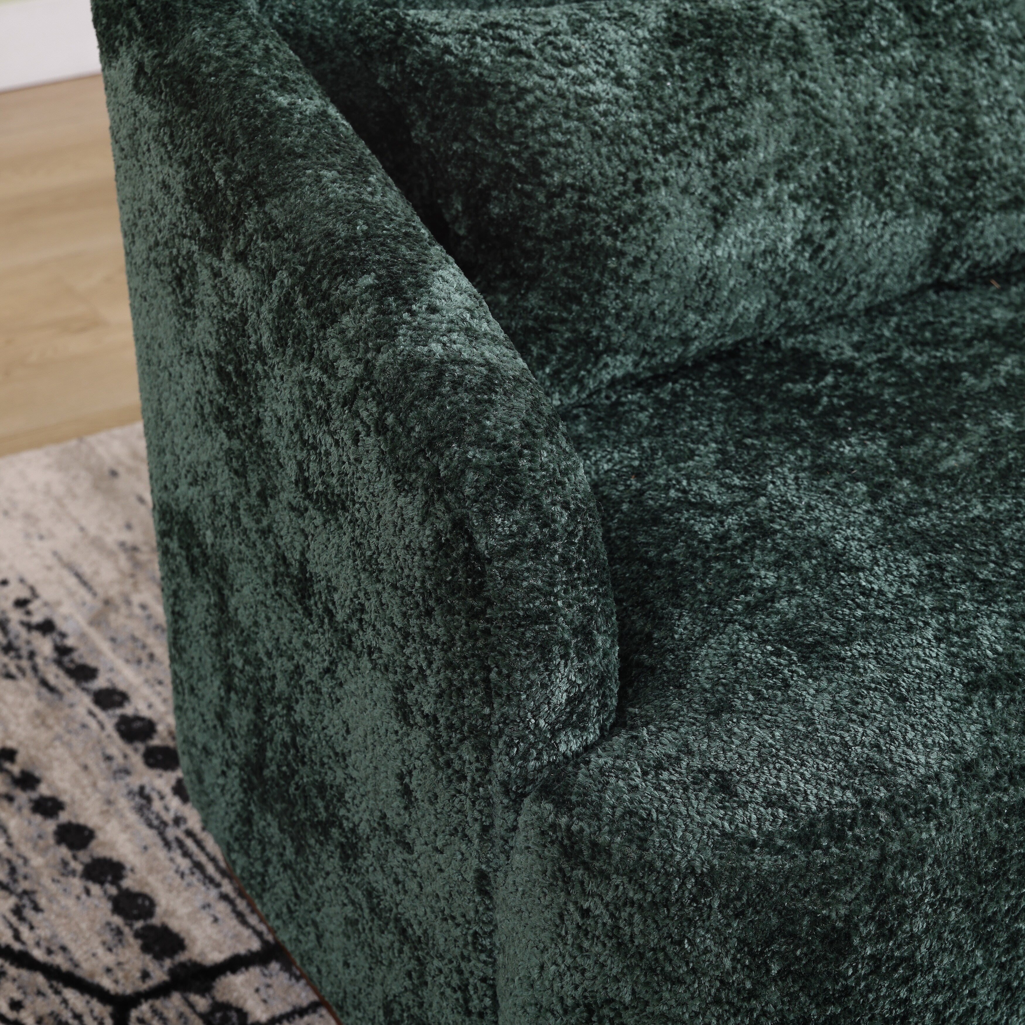 Fauteuil pivotant en chenille avec rotation à 360°, fauteuil d'appoint confortable pour salon, bureau ou salon