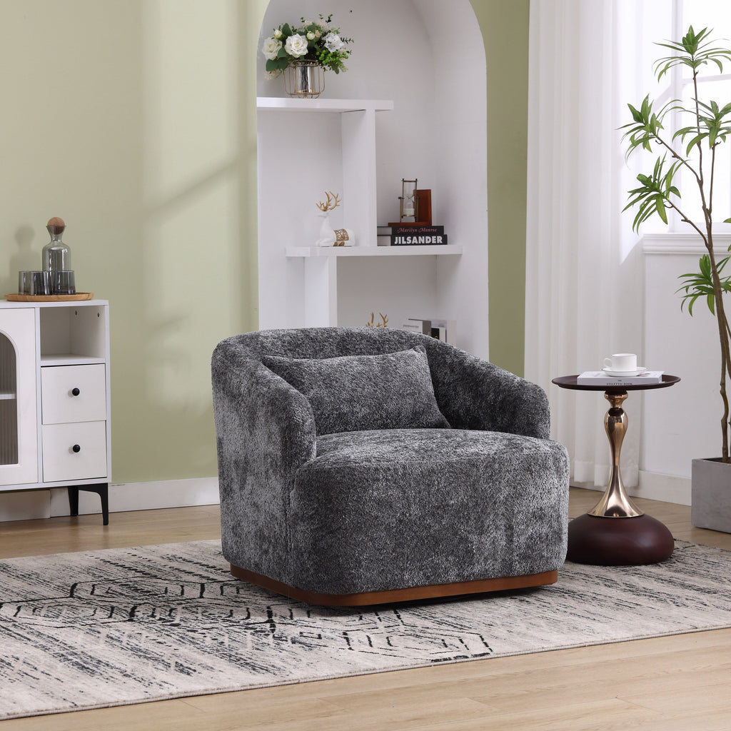 Fauteuil pivotant en chenille avec rotation à 360°, fauteuil d'appoint confortable pour salon, bureau ou salon