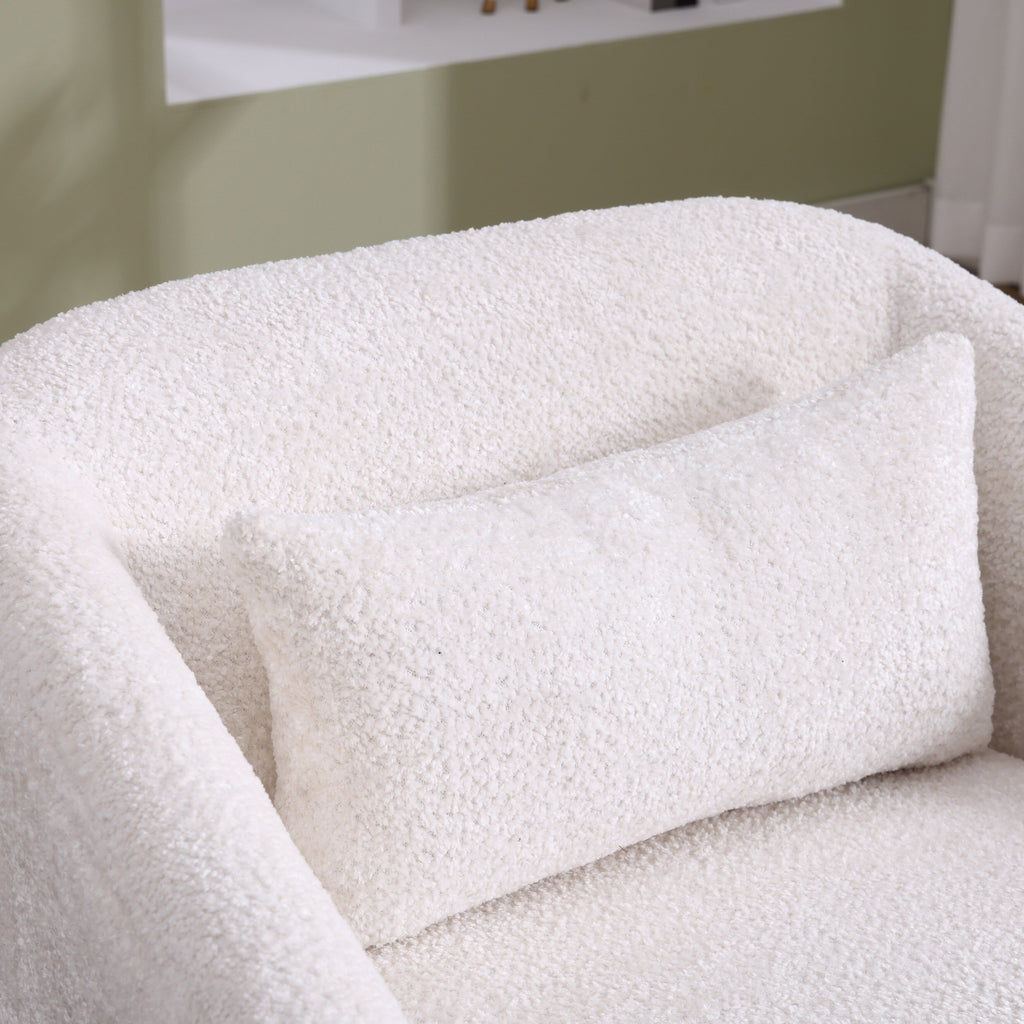 Fauteuil pivotant en chenille avec rotation à 360°, fauteuil d'appoint confortable pour salon, bureau ou salon