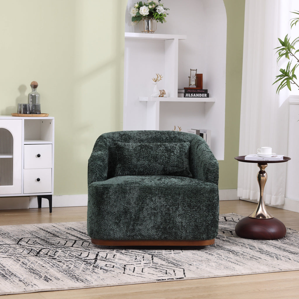 Fauteuil pivotant en chenille avec rotation à 360°, fauteuil d'appoint confortable pour salon, bureau ou salon