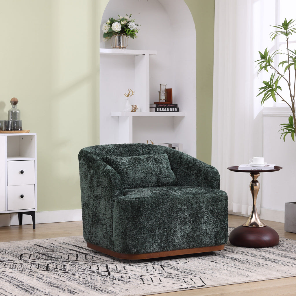 Fauteuil pivotant en chenille avec rotation à 360°, fauteuil d'appoint confortable pour salon, bureau ou salon