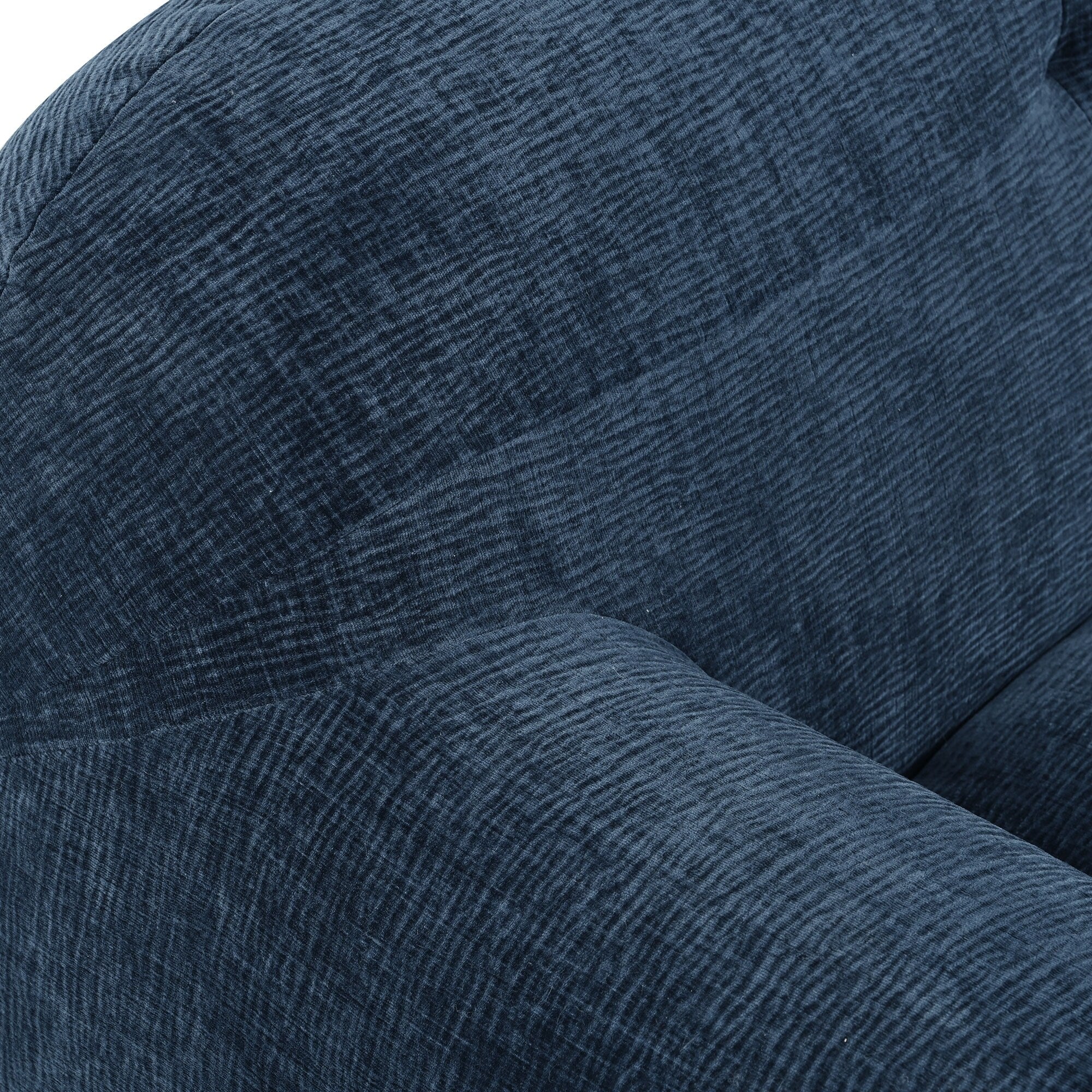 Canapé 3 places rembourré en chenille avec accoudoirs ronds, canapé de salon avec coussin capitonné, canapé futon entièrement en éponge compressée