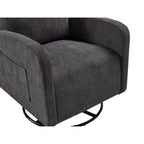 Fauteuil inclinable manuel pivotant à 360° avec coussin épais et poches latérales