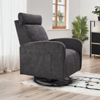 Fauteuil inclinable manuel pivotant à 360° avec coussin épais et poches latérales