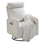 Fauteuil inclinable manuel pivotant à 360° avec coussin épais et poches latérales